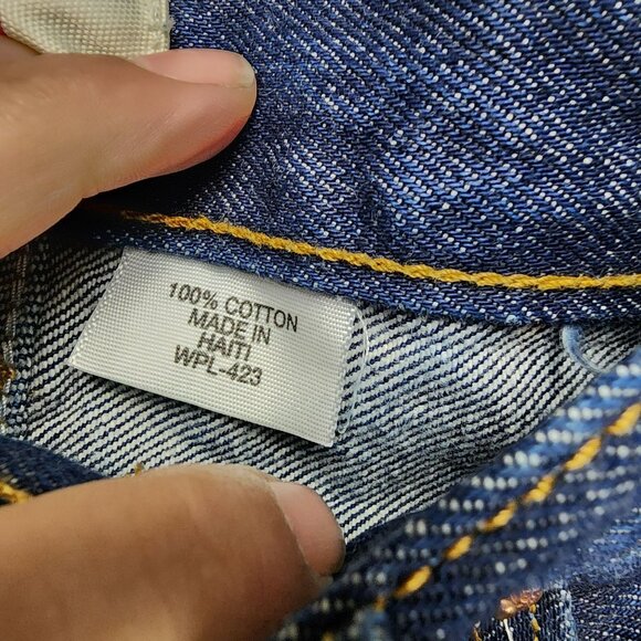 Levis Jeans Mens 30x32 501 Dark Wash Cotton Mid Rise Button Fly Classic Straight - Picture 5 of 13